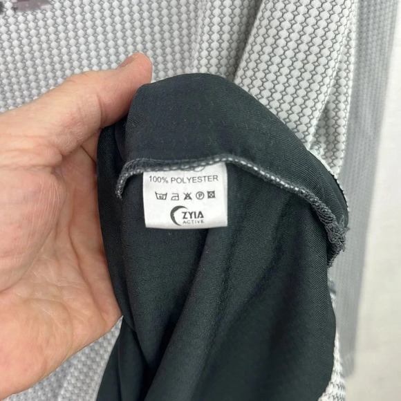 Zyia Active Men’s White Honeycomb X Logo Size Medium Long Sleeve Dry Fit Tee - Picture 7 of 7